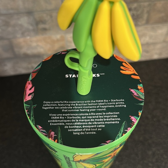 Starbucks FARM RIO Tropical Board Banana Tumbler with Green Lid and Straw - Picture 3 of 4